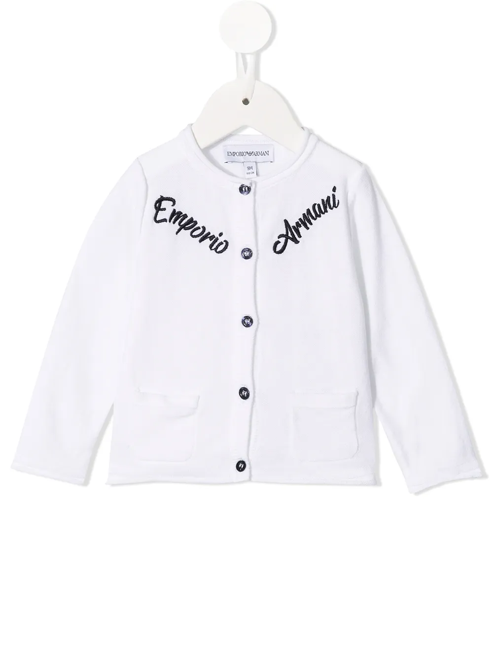 

Emporio Armani Kids cárdigan con logo bordado - Blanco