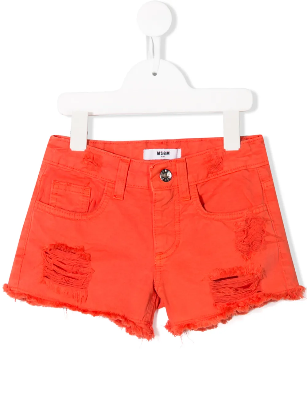 orange jean shorts