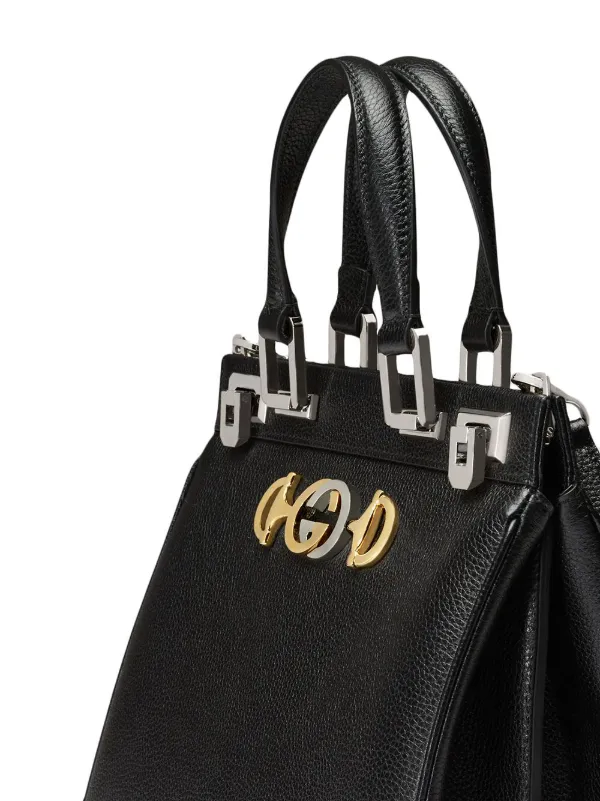 ladies zumi grainy leather medium top handle bolsa in black