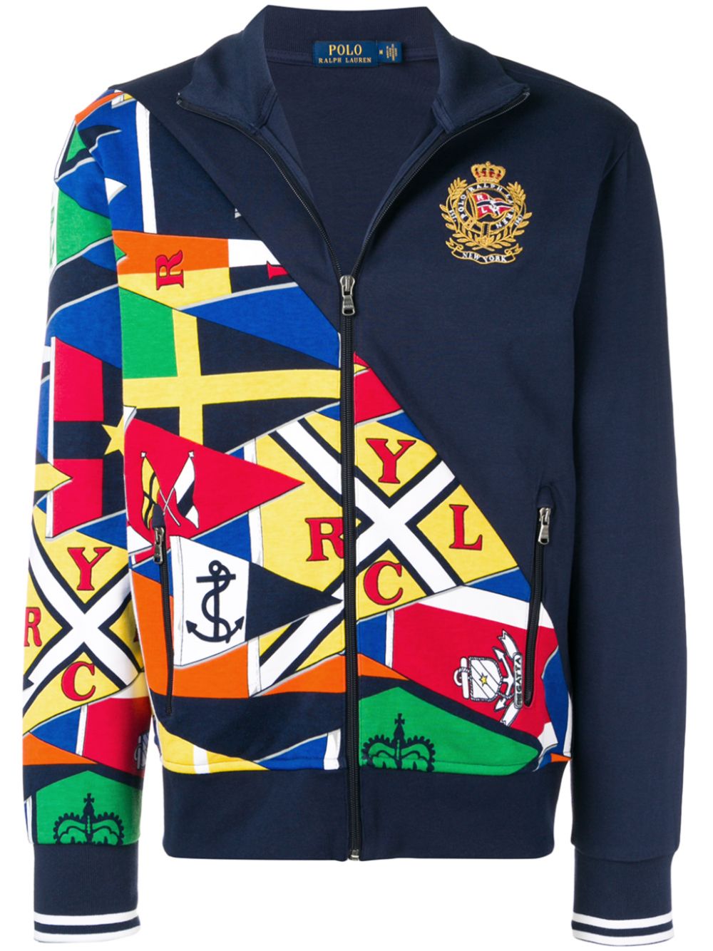 фото Polo Ralph Lauren флисовая куртка с узором в виде флагов