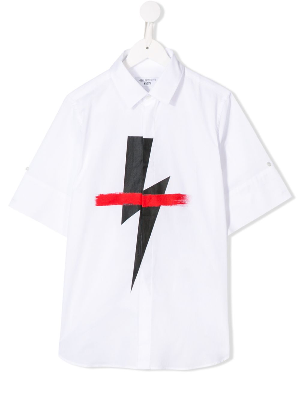 Neil Barrett Teen Lightening Bolt Shirt In 白色