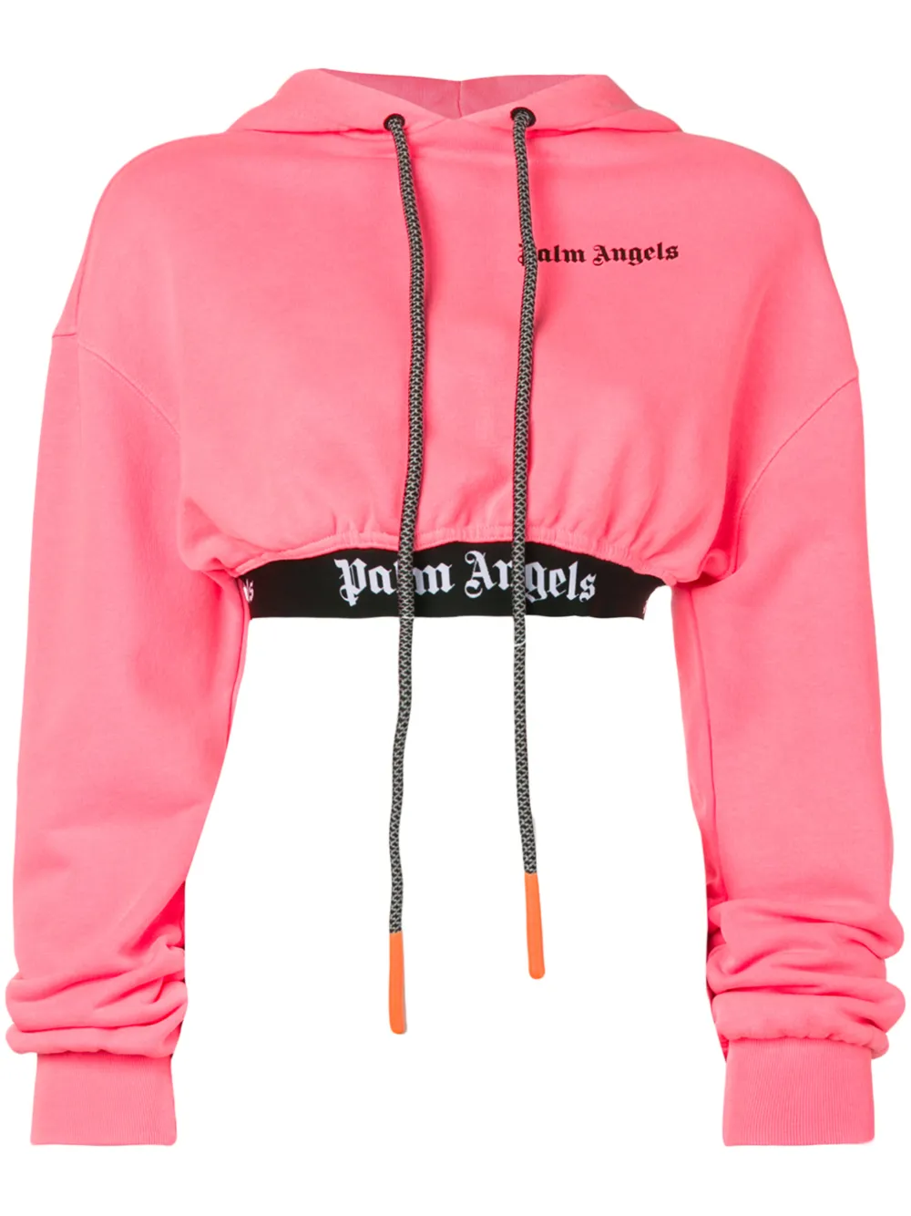 Palm Angels Tops PALM ANGELS LOGO CROPPED HOODIE - PINK