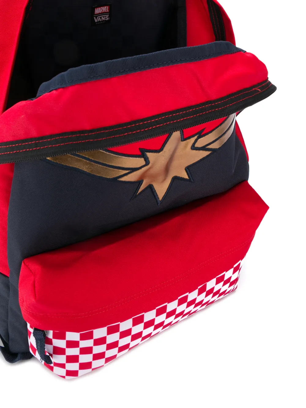 vans red white and blue backpack