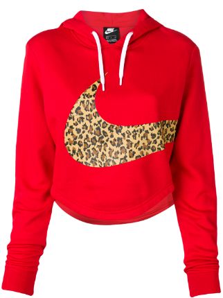 red nike cropped hoodie