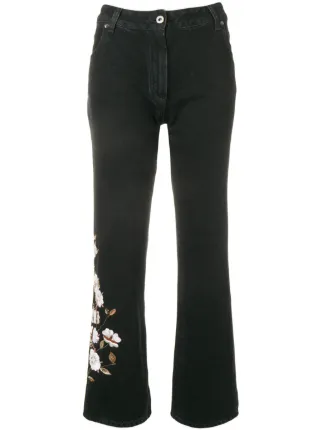 Shop Off-White diagonal flowers jeans 