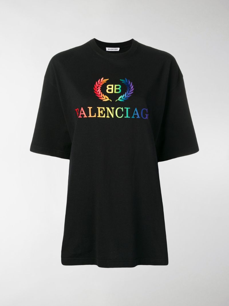 balenciaga t shirt white rainbow