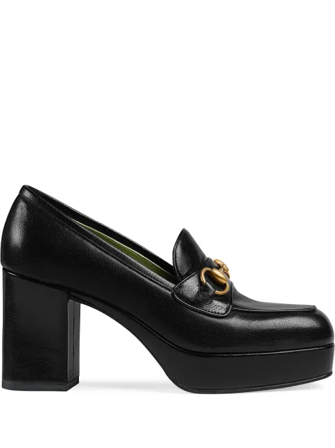 Click to view more detailed imagery on our partner's website Gucci Platform Pumps 0g0v0 Calfskin Horsebit-detail Black