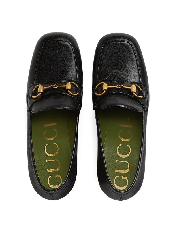 gucci leather platform loafer with horsebit