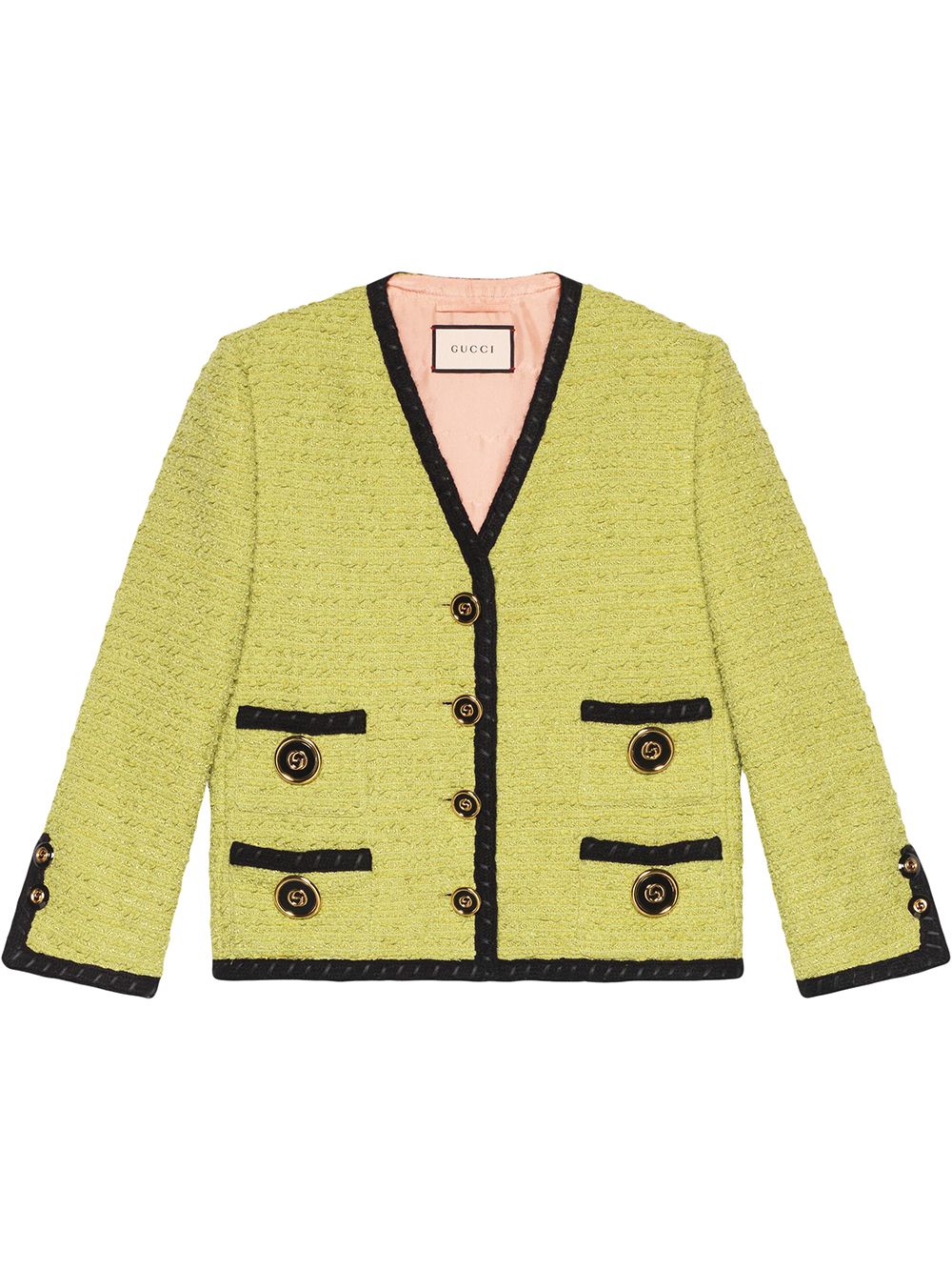 gucci yellow tweed jacket