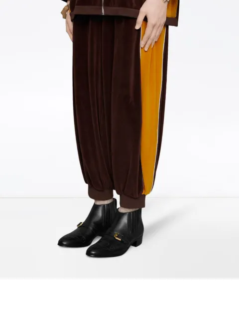 men's leather ankle boot with g brogue