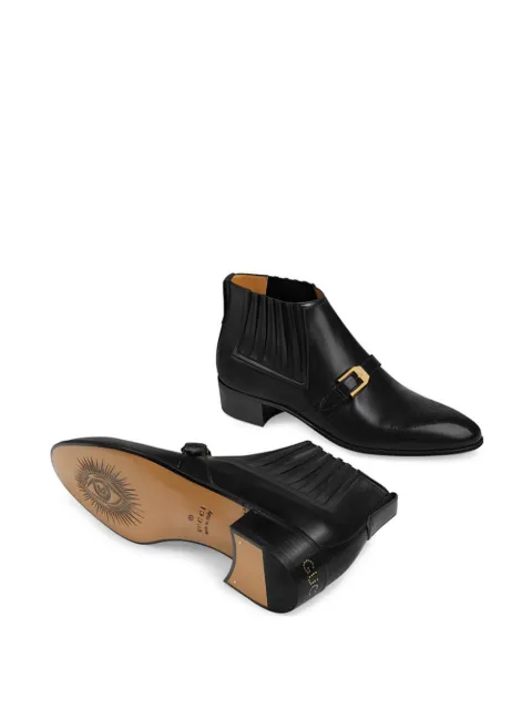 men's leather ankle boot with g brogue