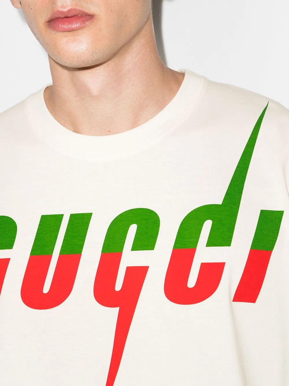 Shop Gucci Blade Cotton T-shirt In White