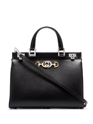 gucci black tote with leather handle