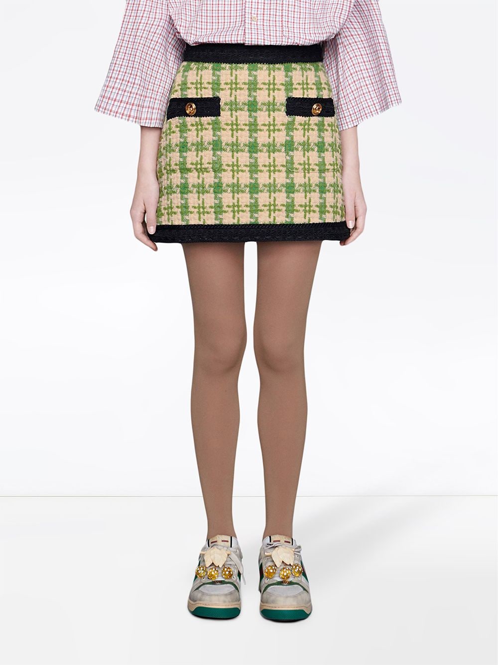 Gucci Houndstooth Mini Skirt - Farfetch