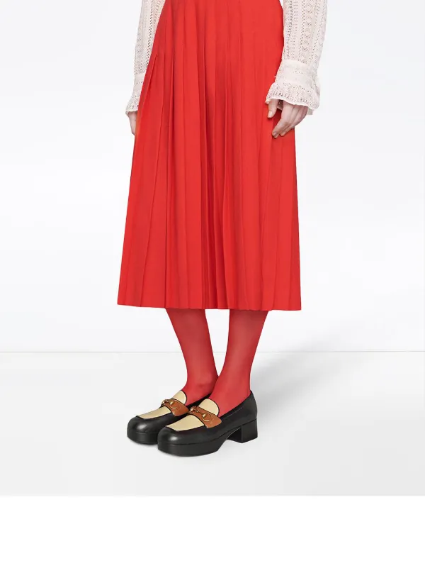 gucci leather platform loafer with horsebit
