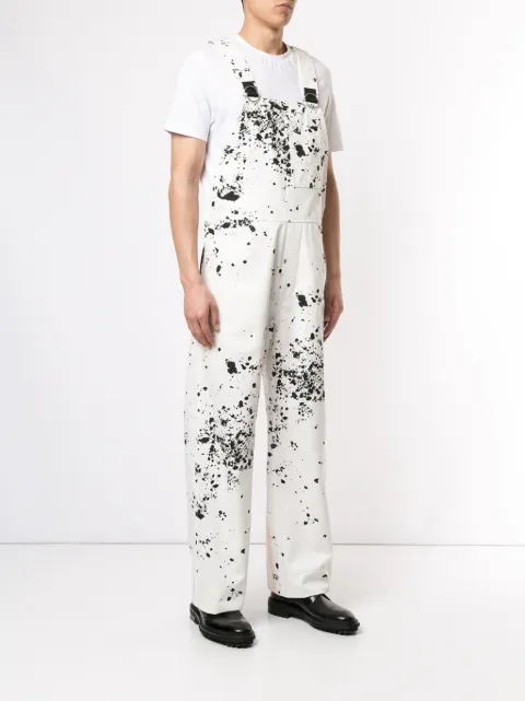 Shop White Black Oamc Paint Splat Overalls With Express Delivery Farfetch
