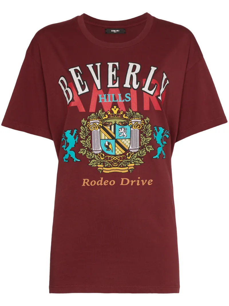 Amiri T-shirts AMIRI BEVERLY HILLS PRINT T-SHIRT - RED