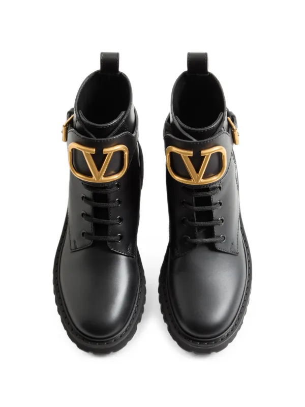 Valentino Garavani 45mm VLogo Signature Combat Boots | Black