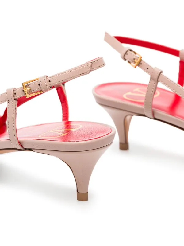 ★VALENTINO★GARAVANI VLogoレザー プラットフォーム ミュール Valentino Garavani VLogo cutout metallic leather mules