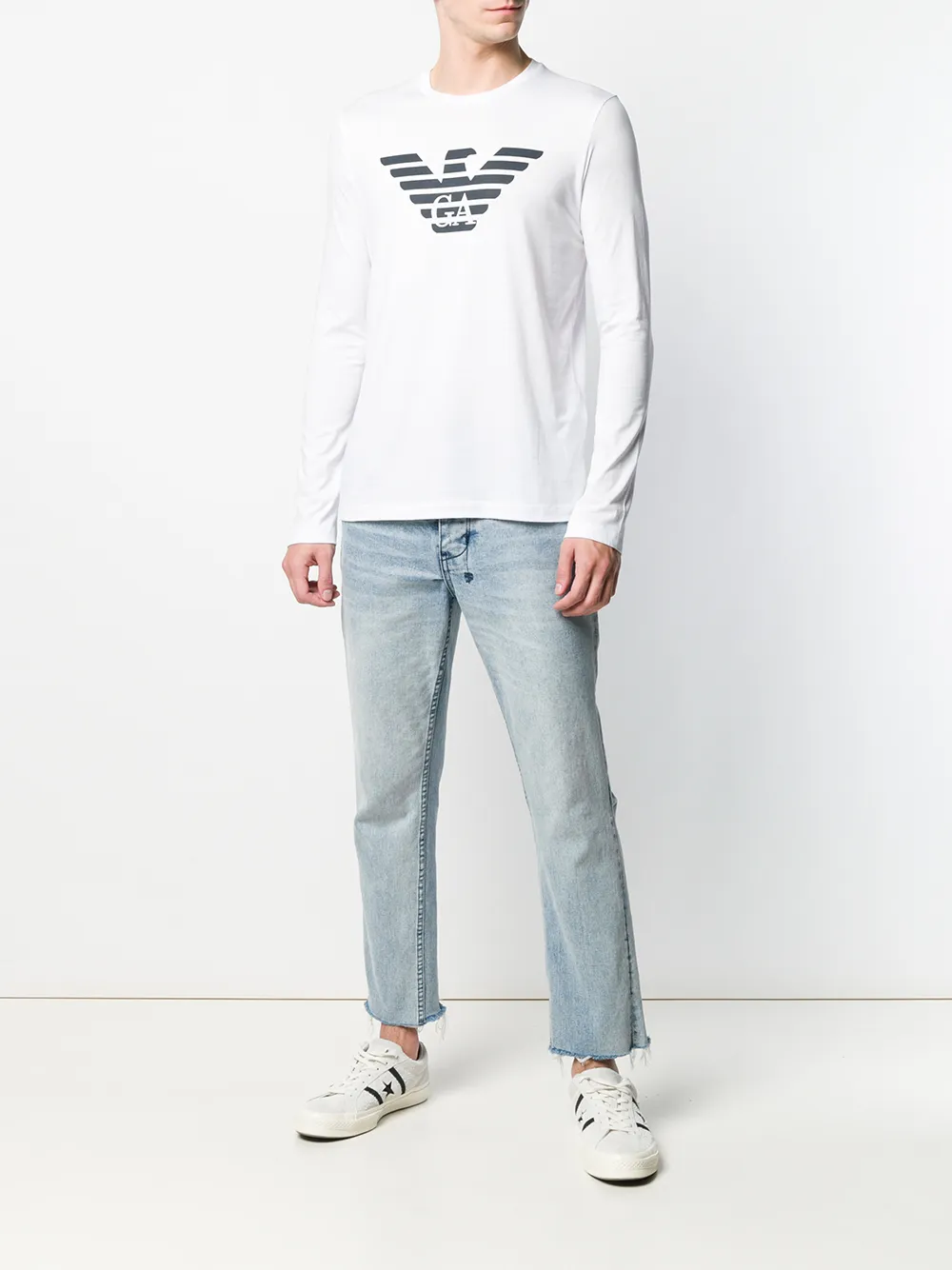 Image 2 of Emporio Armani logo print jumper