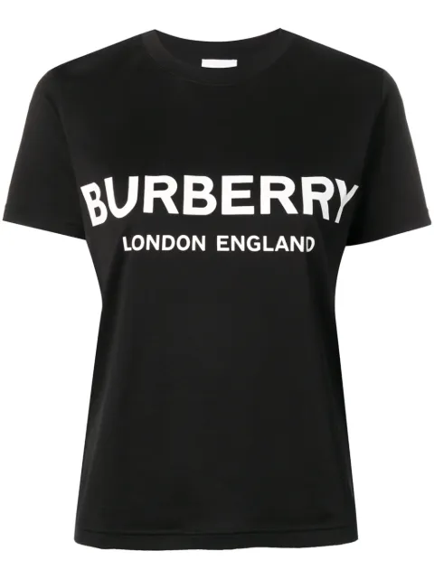 Click to view more detailed imagery on our partner's website Burberry Logo-Print Oversized Cotton T-Shirt In Black