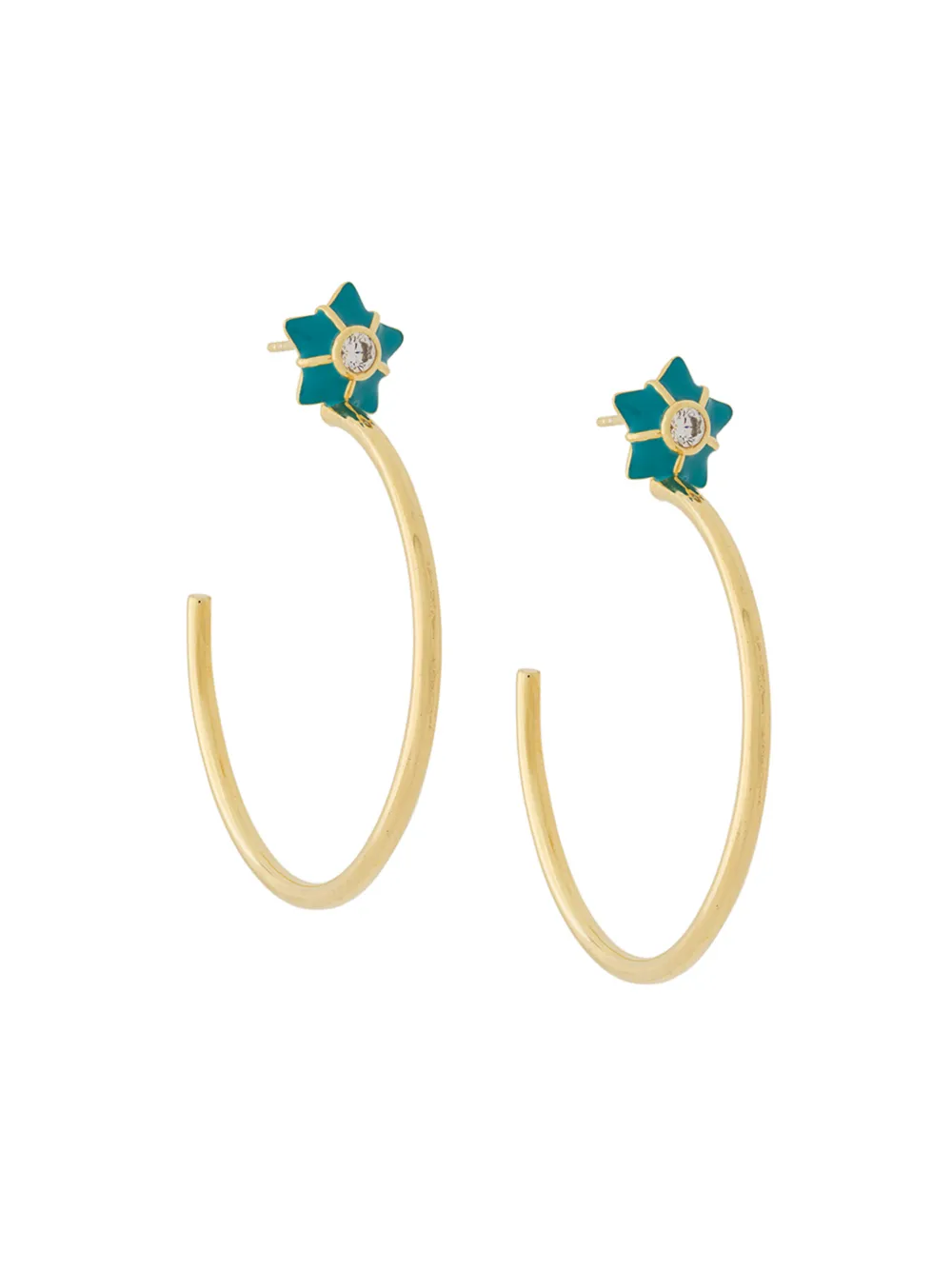 Eshvi star crystal hoop earrings