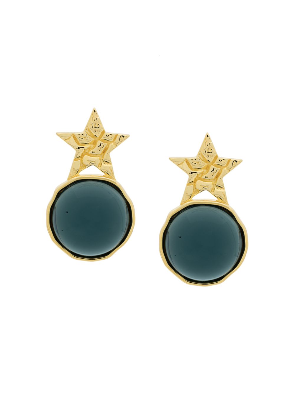 фото Eshvi star green glass studs