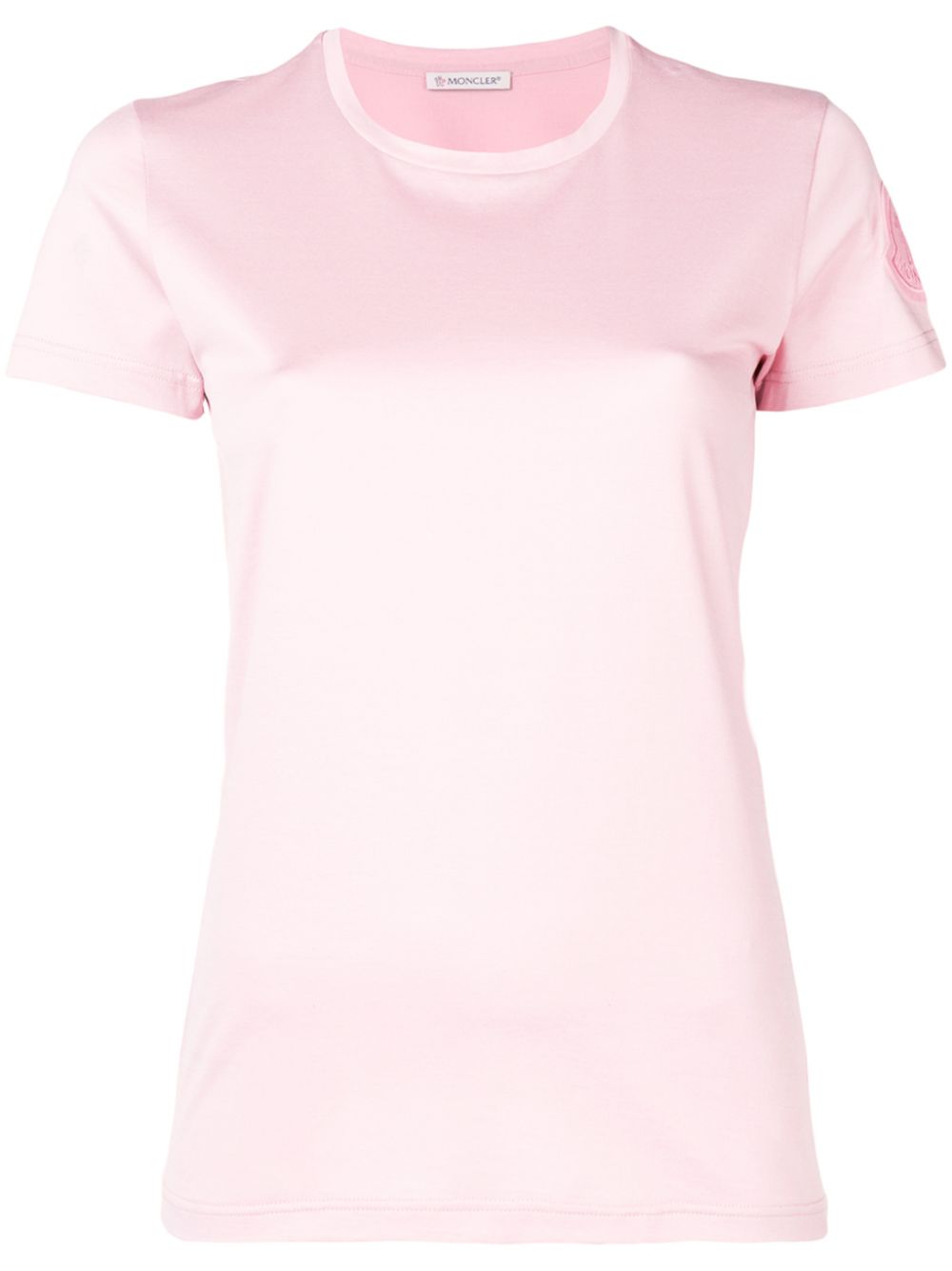 MONCLER MONCLER LOGO PATCH T-SHIRT - PINK