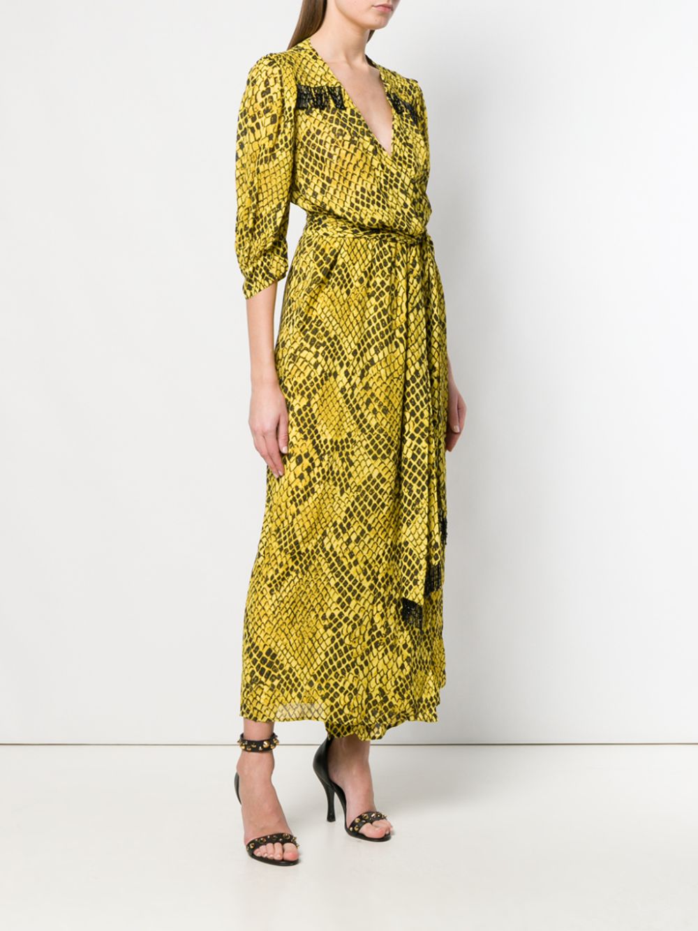 фото Christian pellizzari платье с запахом и змеиным принтом