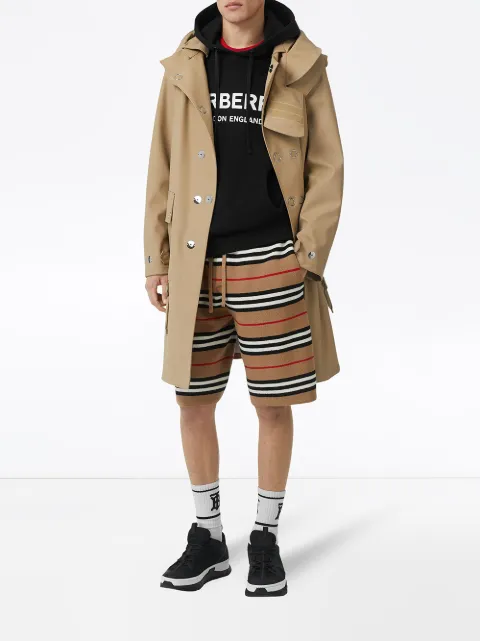 BURBERRY LOGO PRINT COTTON HOODIE