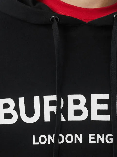 BURBERRY LOGO PRINT COTTON HOODIE