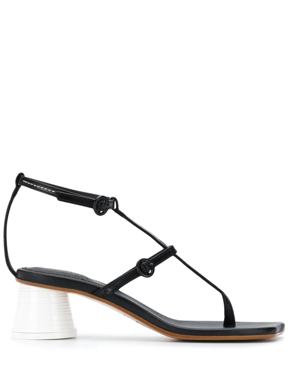 Mm6 Maison Margiela Sandals MM6 MAISON MARGIELA RIEMENSANDALEN MIT BLOCKABSATZ - SCHWARZ