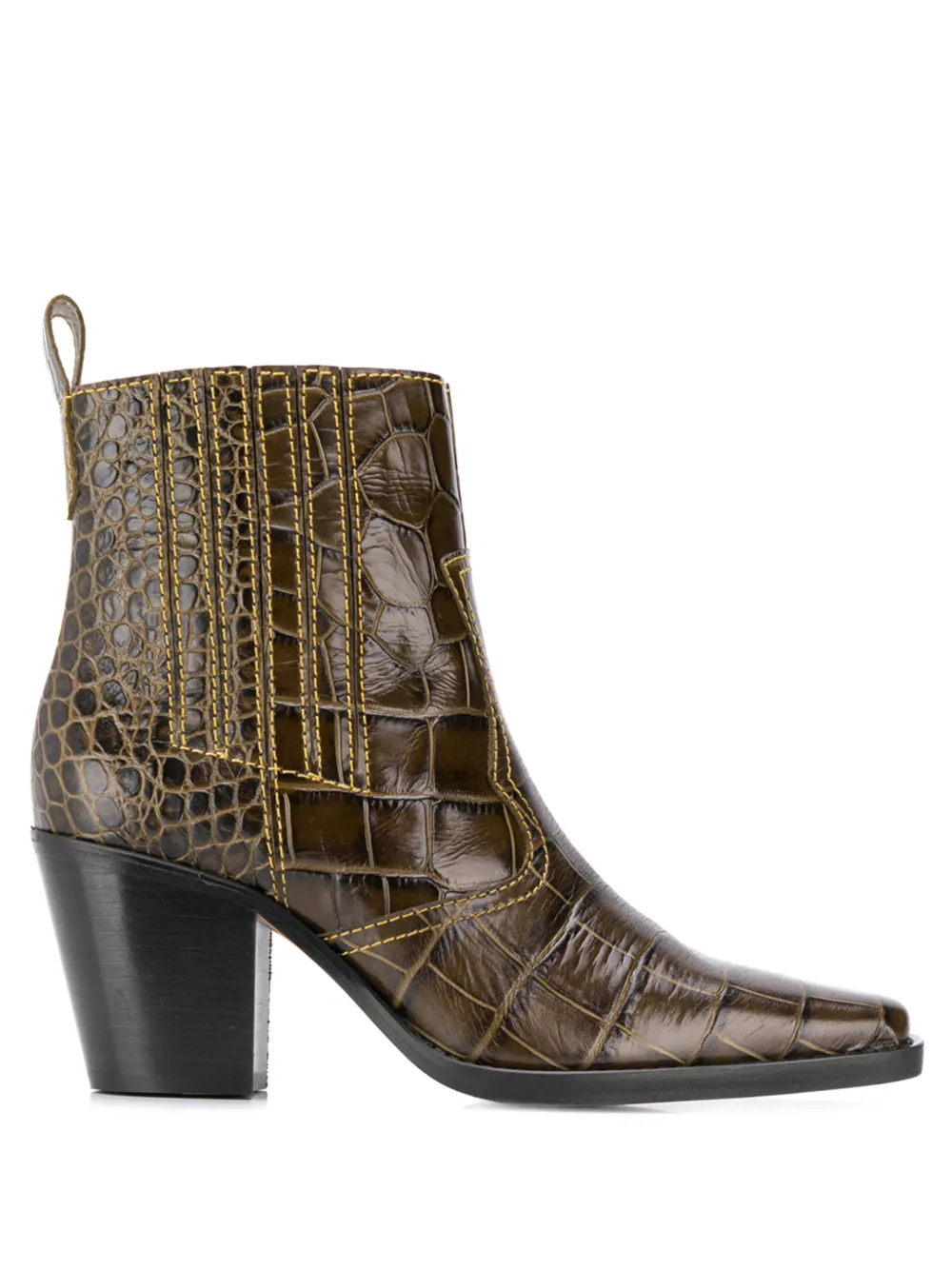 ganni western suede ankle boots