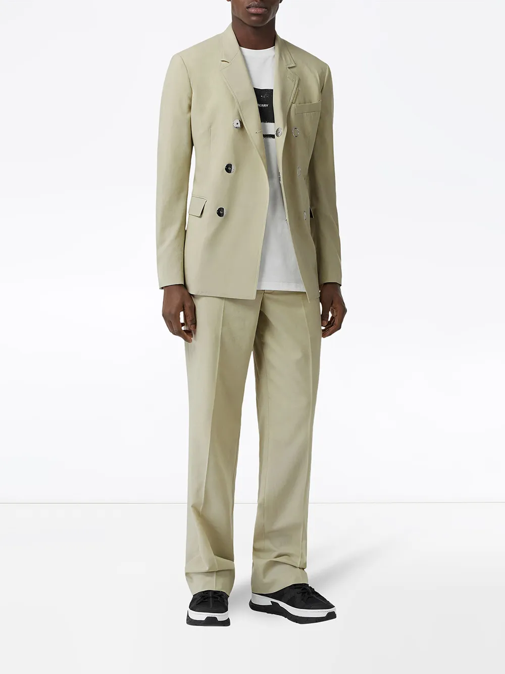 Burberry Slim Fit Pressstud Wool Tailored Jacket Farfetch