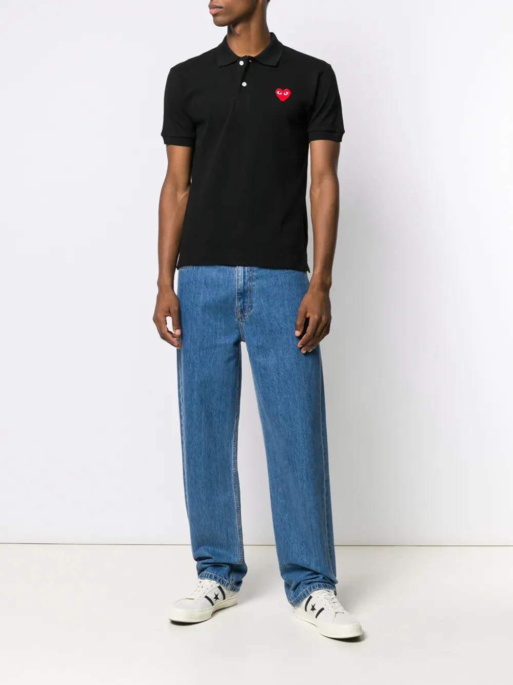 Comme Des Garçons Play Poloshirt met logo Zwart