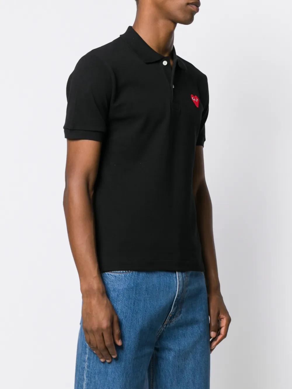 Comme Des Garçons Play Poloshirt met logo Zwart