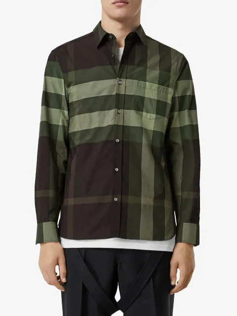 dark green burberry shirt