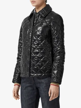 monogram motif diamond quilted jacket