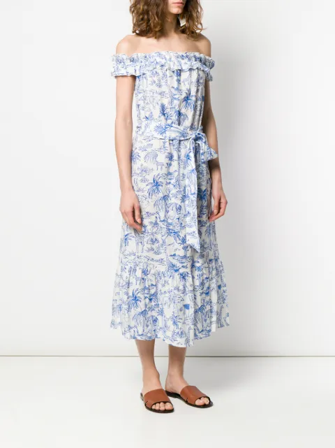tory burch linen ruffle dress