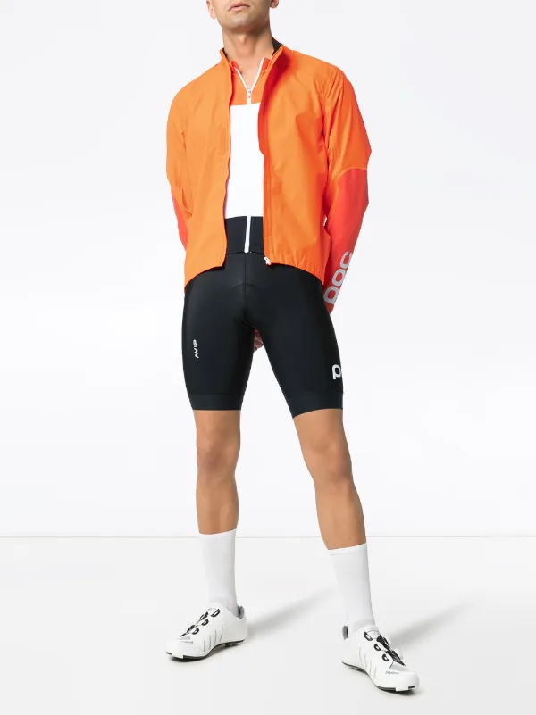 windbreaker and biker shorts