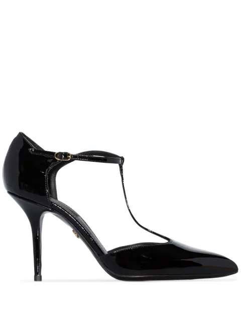 Click to view more detailed imagery on our partner's website Dolce & Gabbana Patent Mary Jane Pumps 105 In 80999 Nero