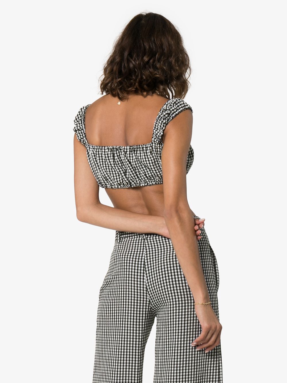 фото Solid & Striped топ в клетку гингем с открытыми плечами