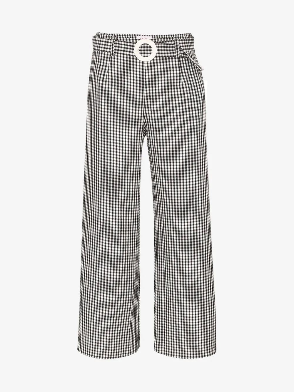 Click to view more detailed imagery on our partner's website Solid & Striped Gingham Wide-leg Trousers In Black
