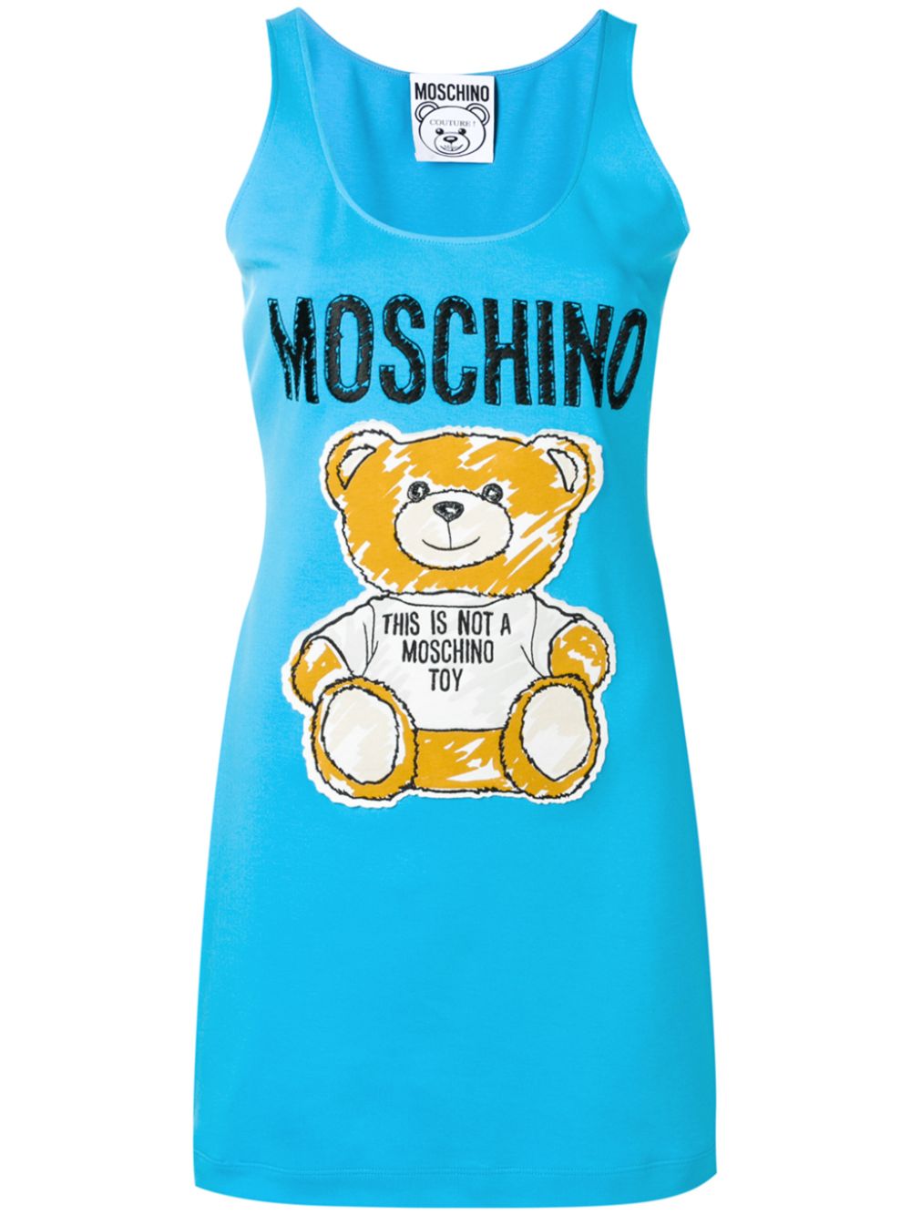 фото Moschino платье из джерси с принтом Teddy Bear