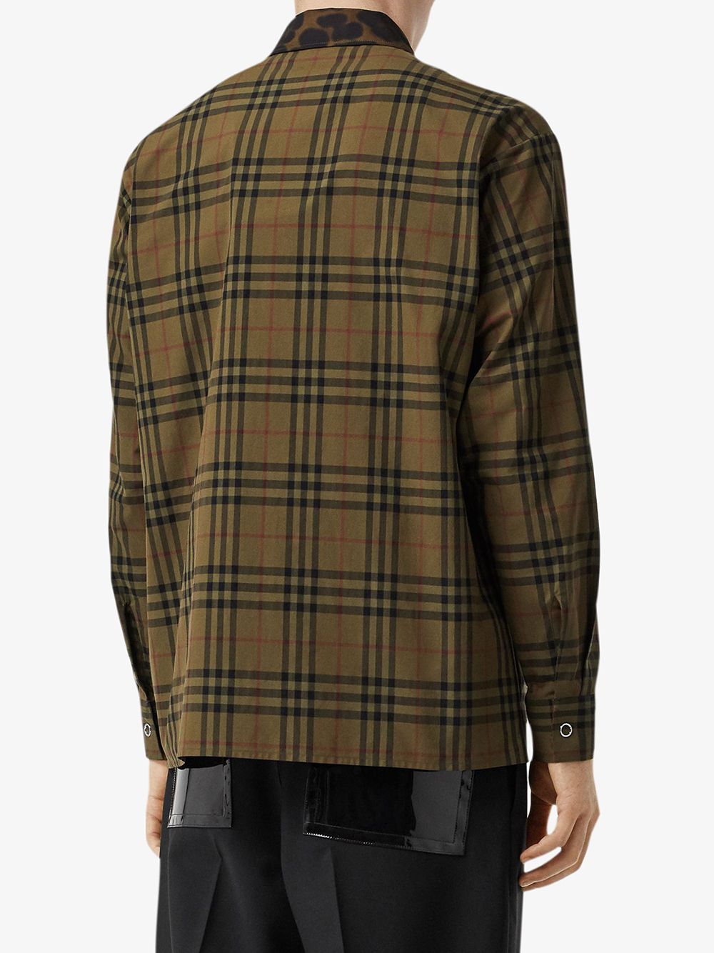 Burberry Contrast Collar Vintage Check Cotton Shirt - Farfetch