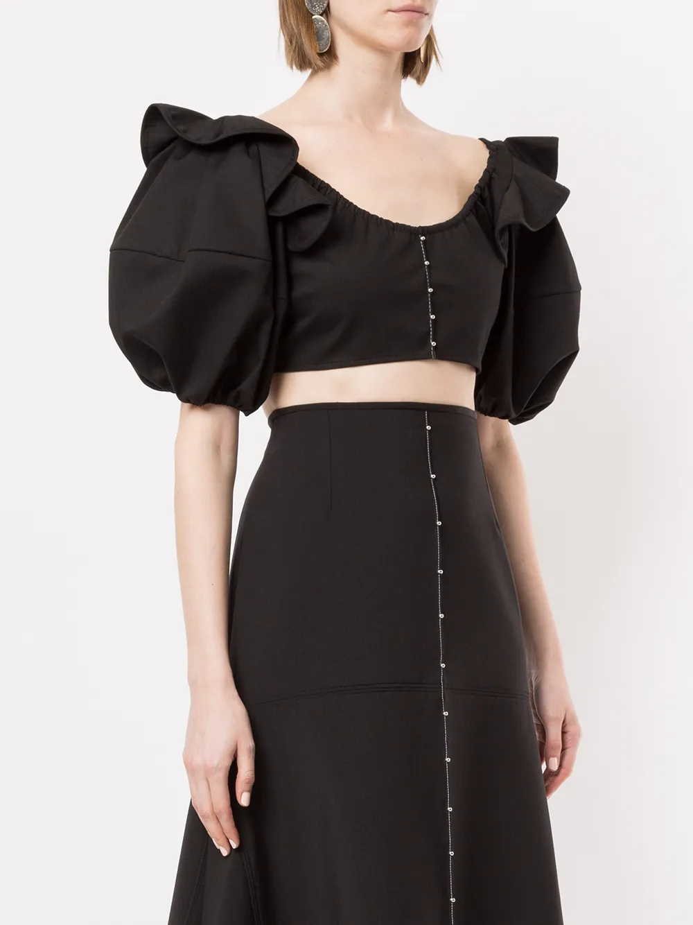  Ellery 'hilaria' Oberteil Mit Puffärmeln   Schwarz 