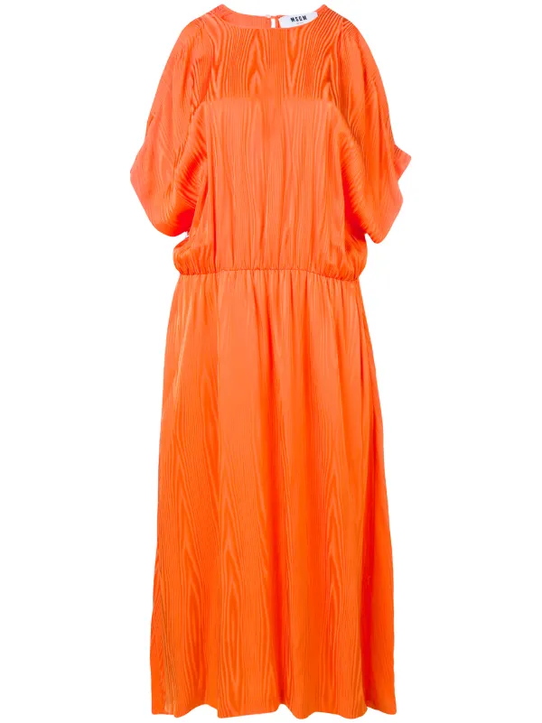 orange cold shoulder dress