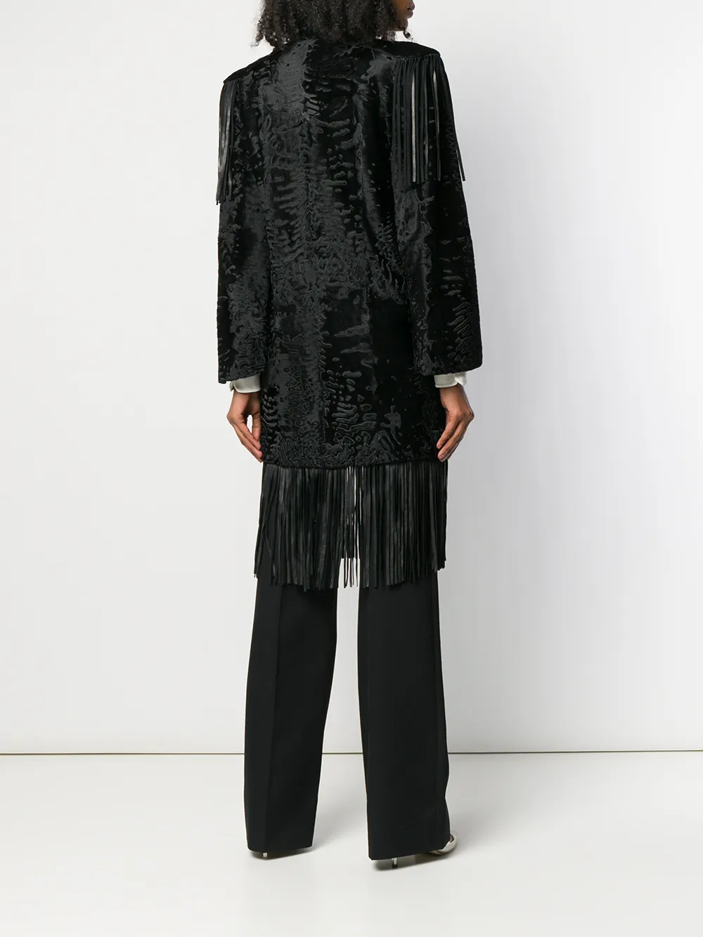 Christian Dior Fringed Fur Coat Farfetch