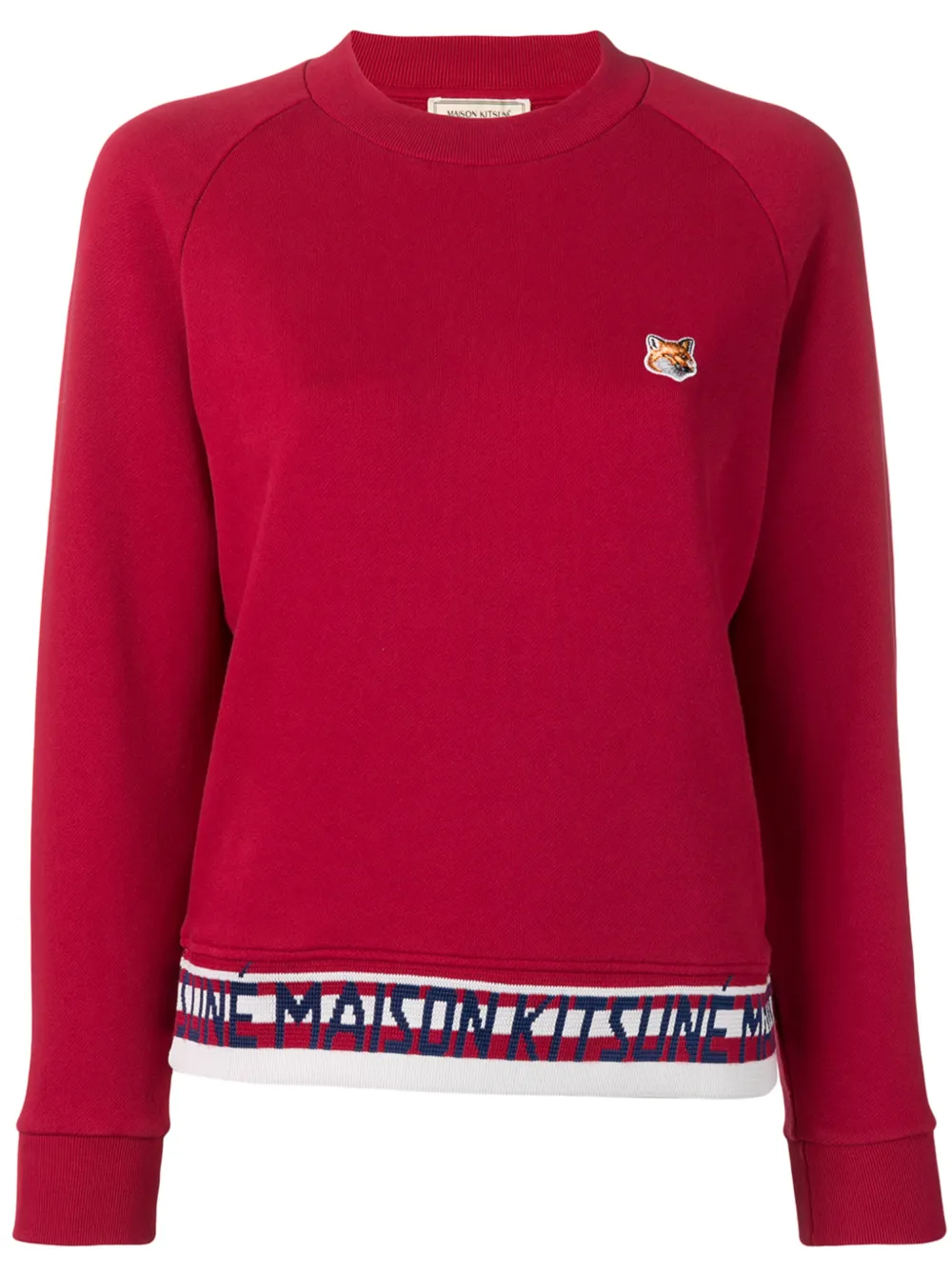 Maison Kitsuné T-shirts MAISON KITSUNÉ SWEATSHIRT MIT FUCHS-PATCH - ROT