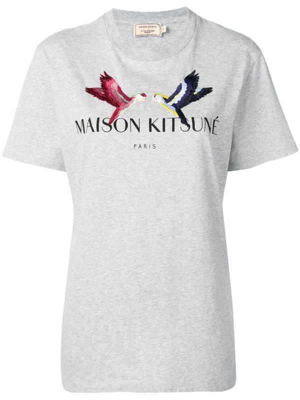 maison kitsune lovebirds sweatshirt